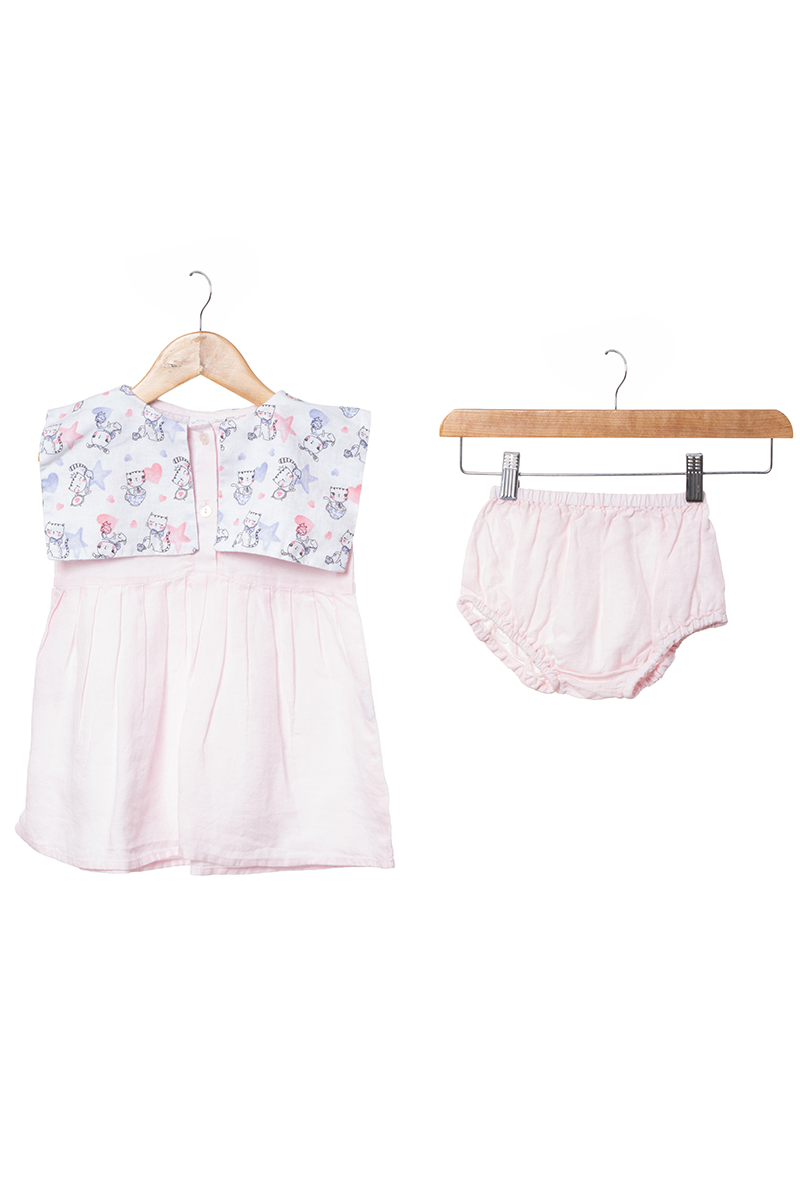 Printed Flap Collar Dress