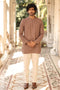 Brown Hand-Embroidered Short Kurta Set | Linen Short Kurta for men Brown Hand-Embroidered Short Kurta Set | Linen Short Kurta for men