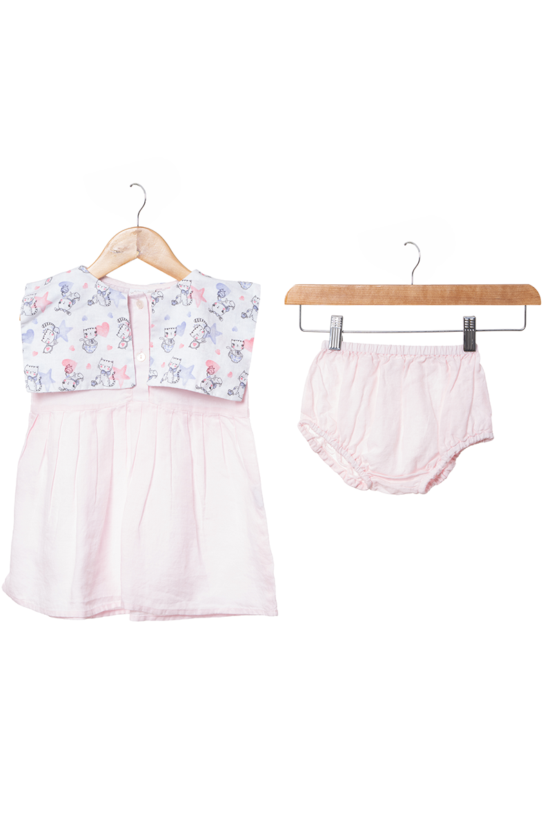 Printed Flap Collar Dress