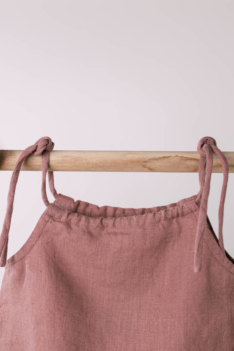 Linen Strap Ruffle Co-ords Set - Chi Linen