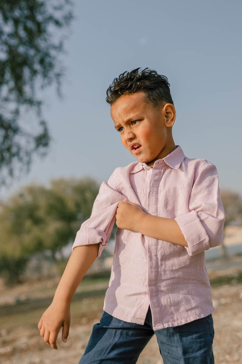 Horizontal Dart Shirt - Chi Linen