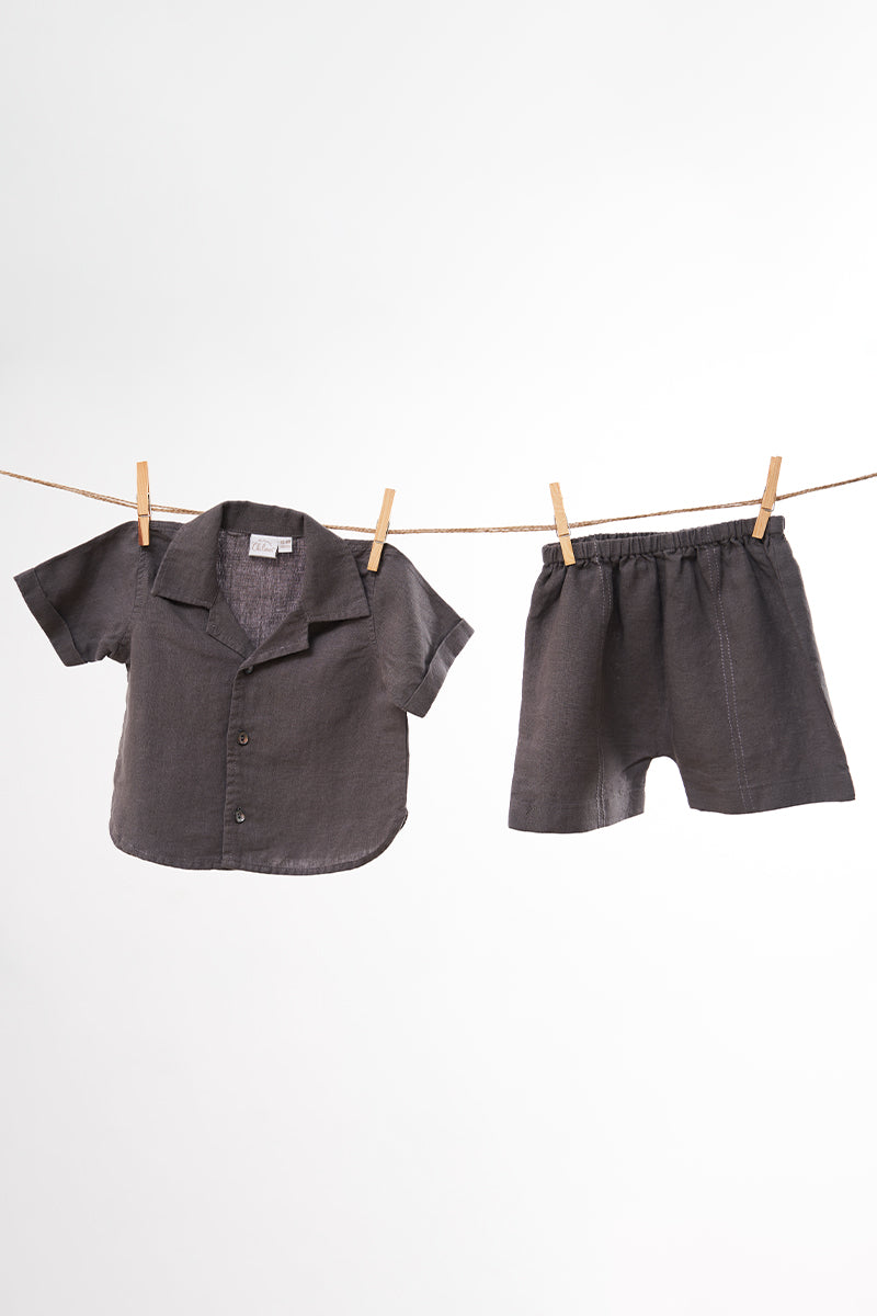 Cuban Collar Co-ords Set - Chi Linen