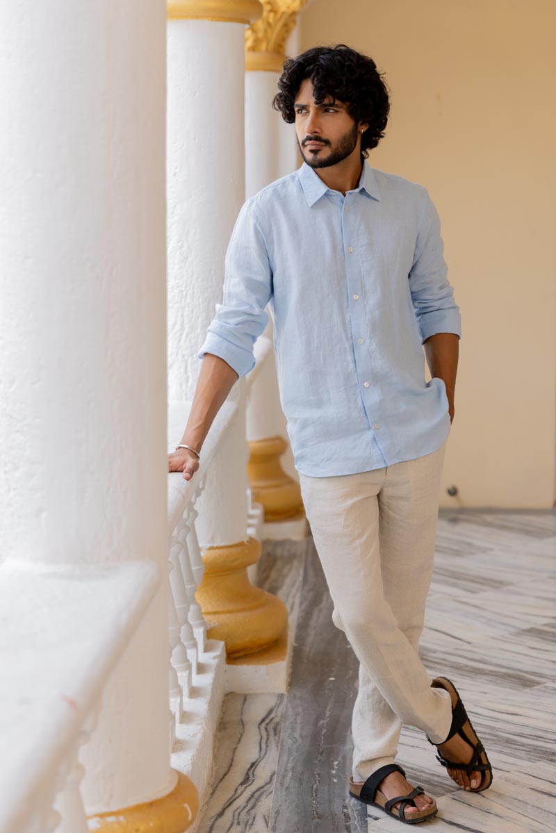 Classic Collar Sky Blue Shirt