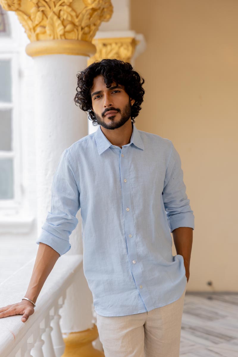 Classic Collar Sky Blue Shirt