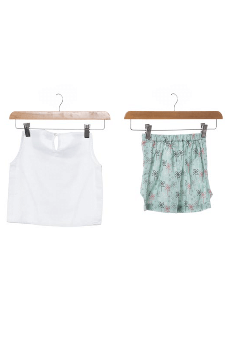 Princessline Toddlers Co-ords Set White Top & Printed shorts