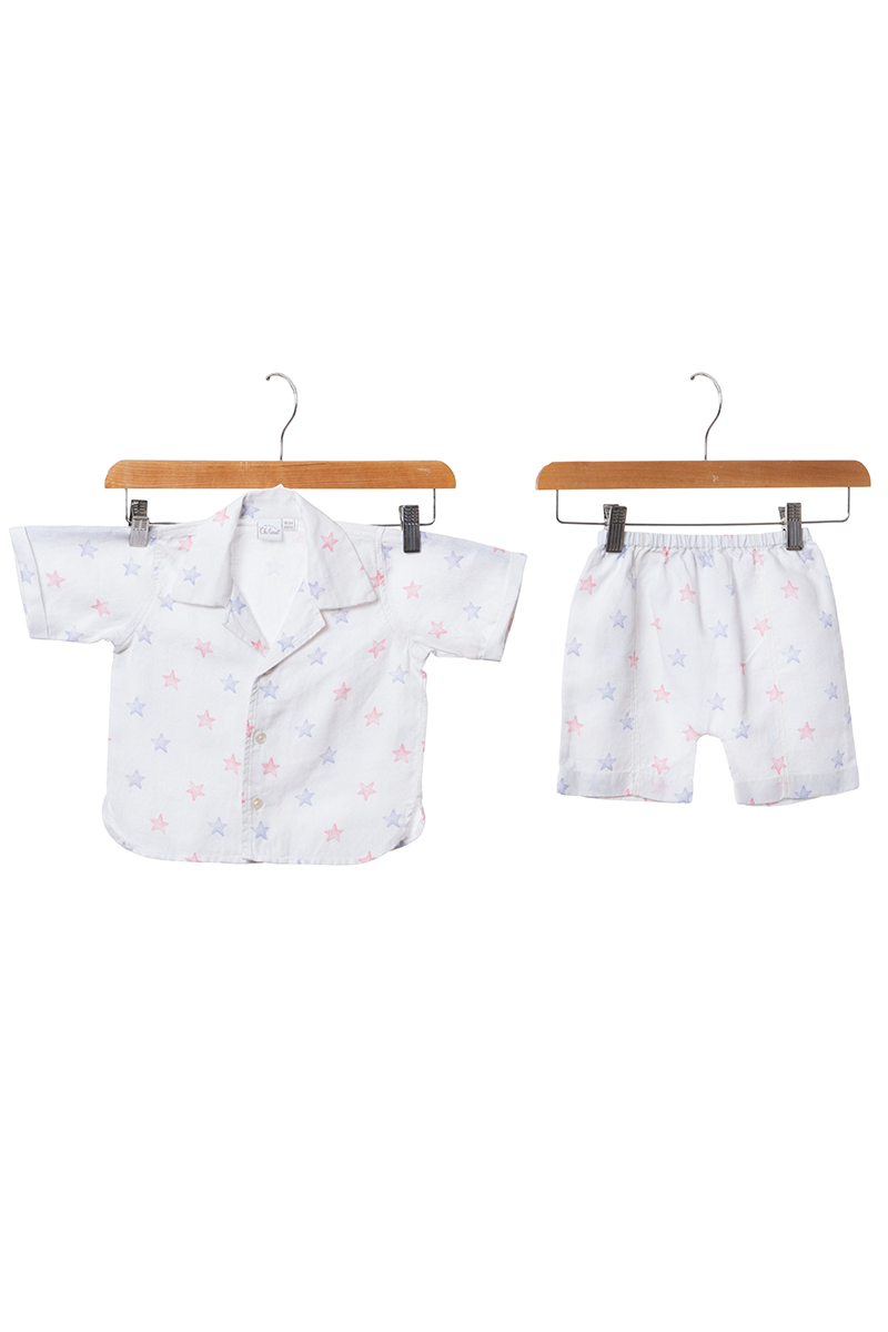 Printed Cuban Collar Co-Ord Set