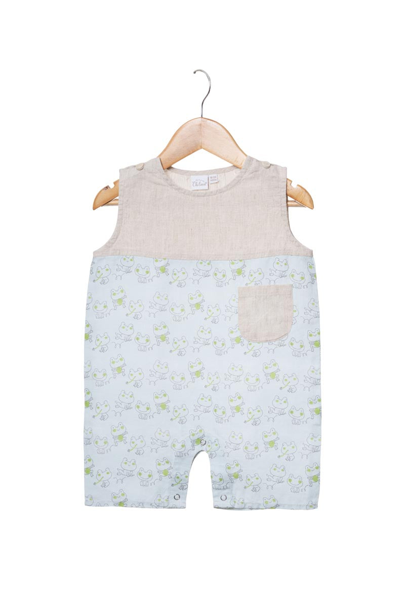 Printed Natural Yoke 2 Colour Romper