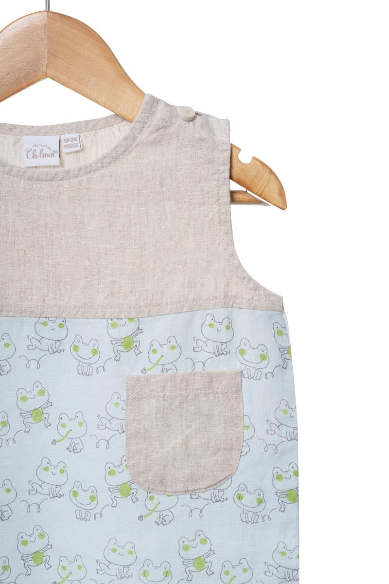 Printed Natural Yoke 2 Colour Romper