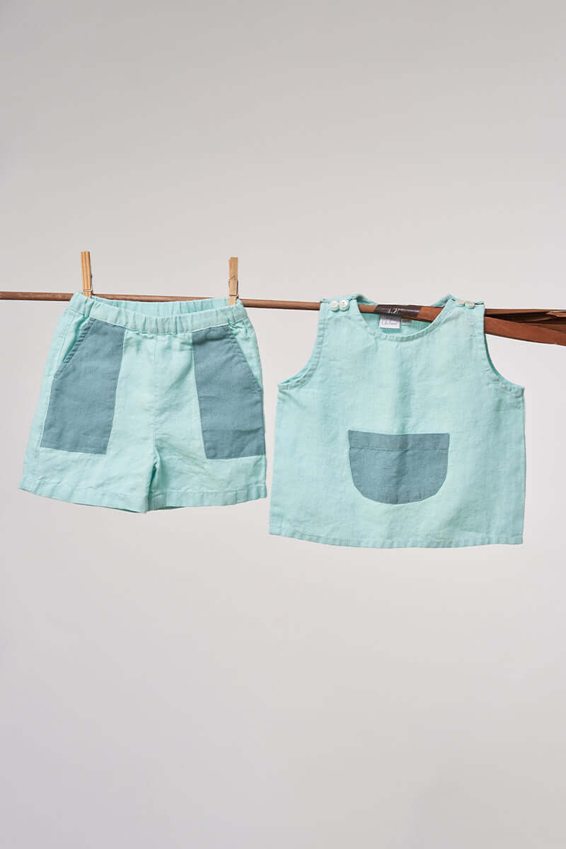 Patch Pocket Top & Bottom Set - Chi Linen