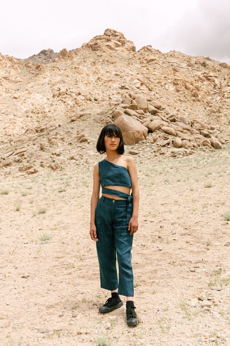 One shoulder top co-ords - Chi Linen