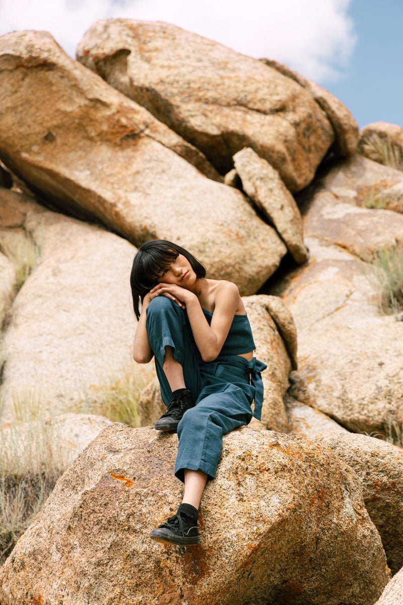 One shoulder top co-ords - Chi Linen