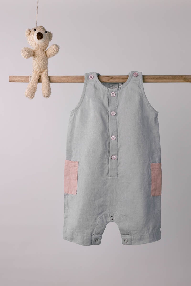 Patch Pocket Romper - Chi Linen