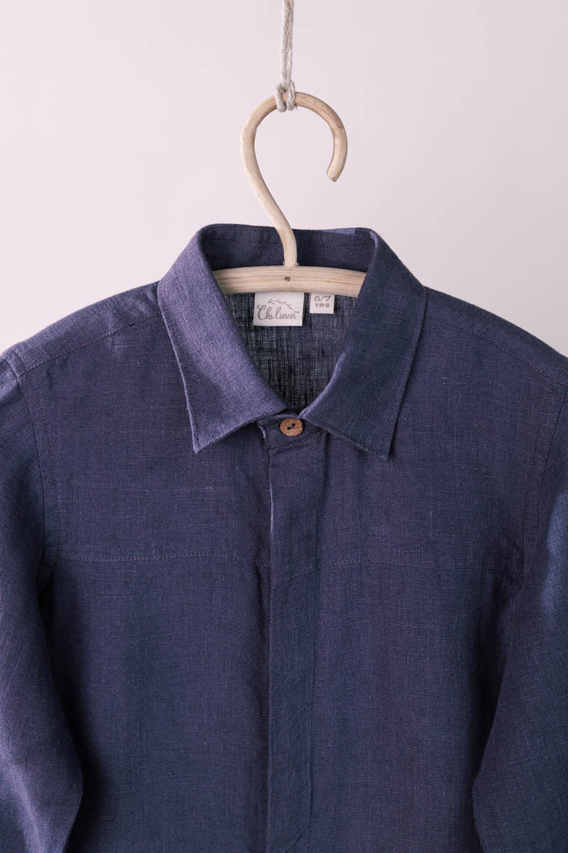 Horizontal Dart Shirt - Chi Linen