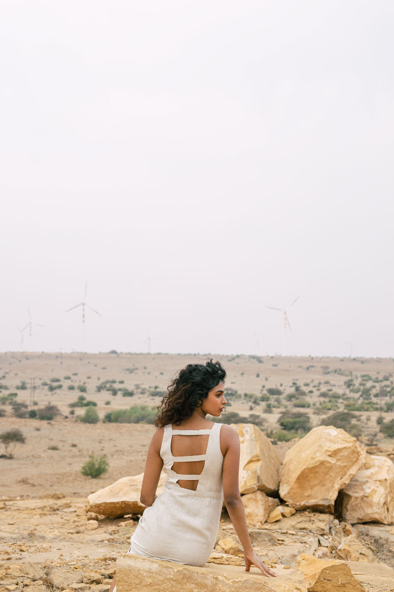 Strappy back shift Dress - Chi Linen