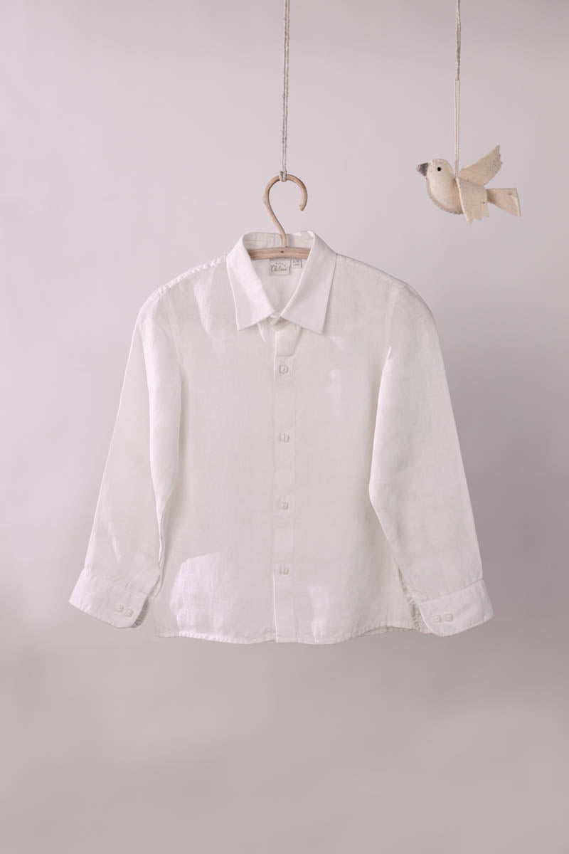 Suspender Shorts With Shirt Set - Chi Linen
