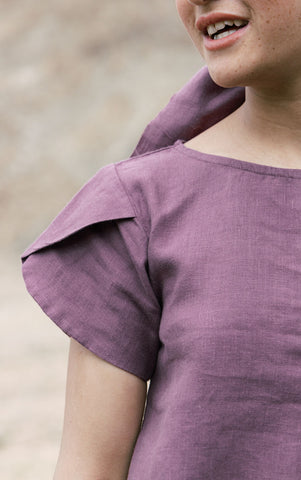 Leaf sleeves top - Chi Linen