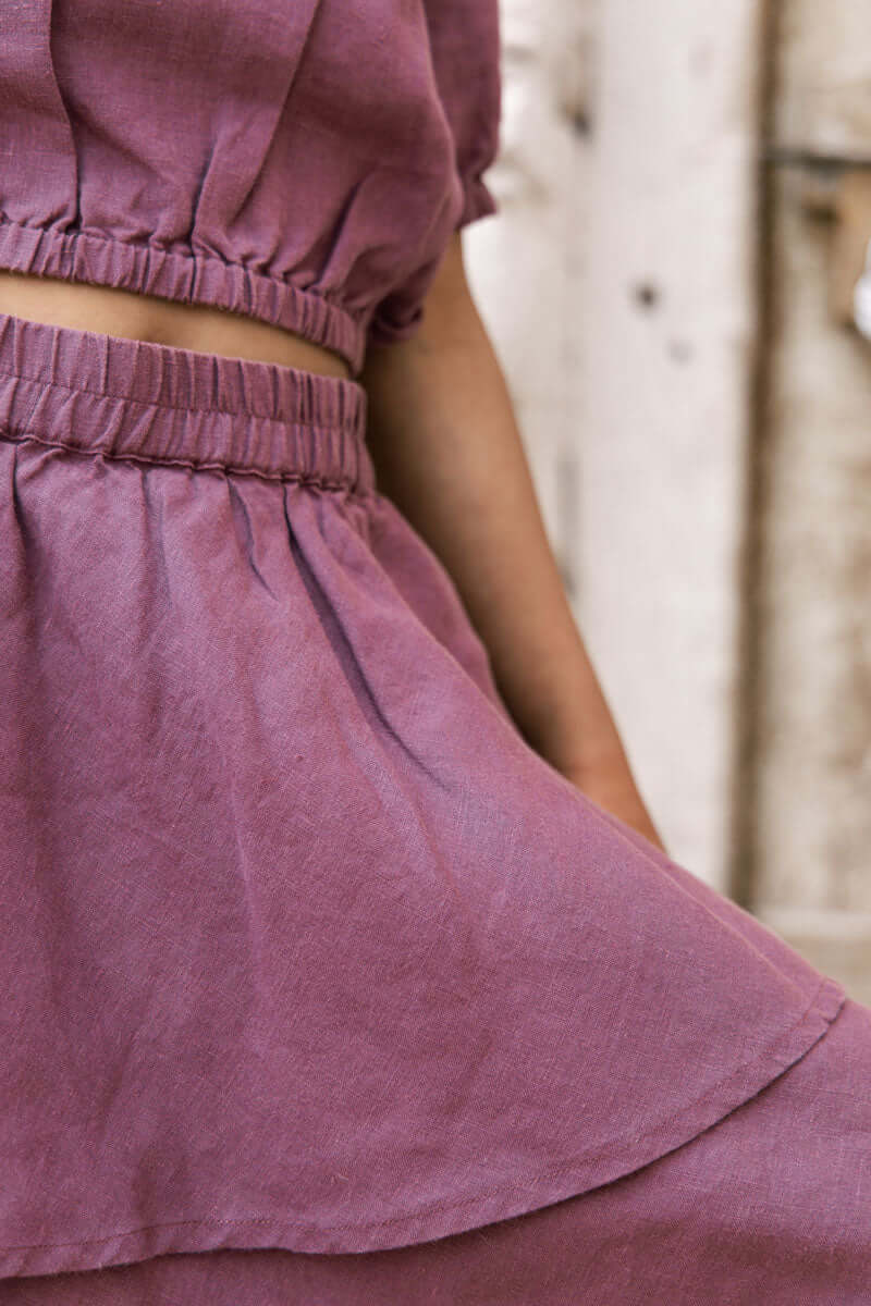 2 Layer play skirt and crop top set - Chi Linen