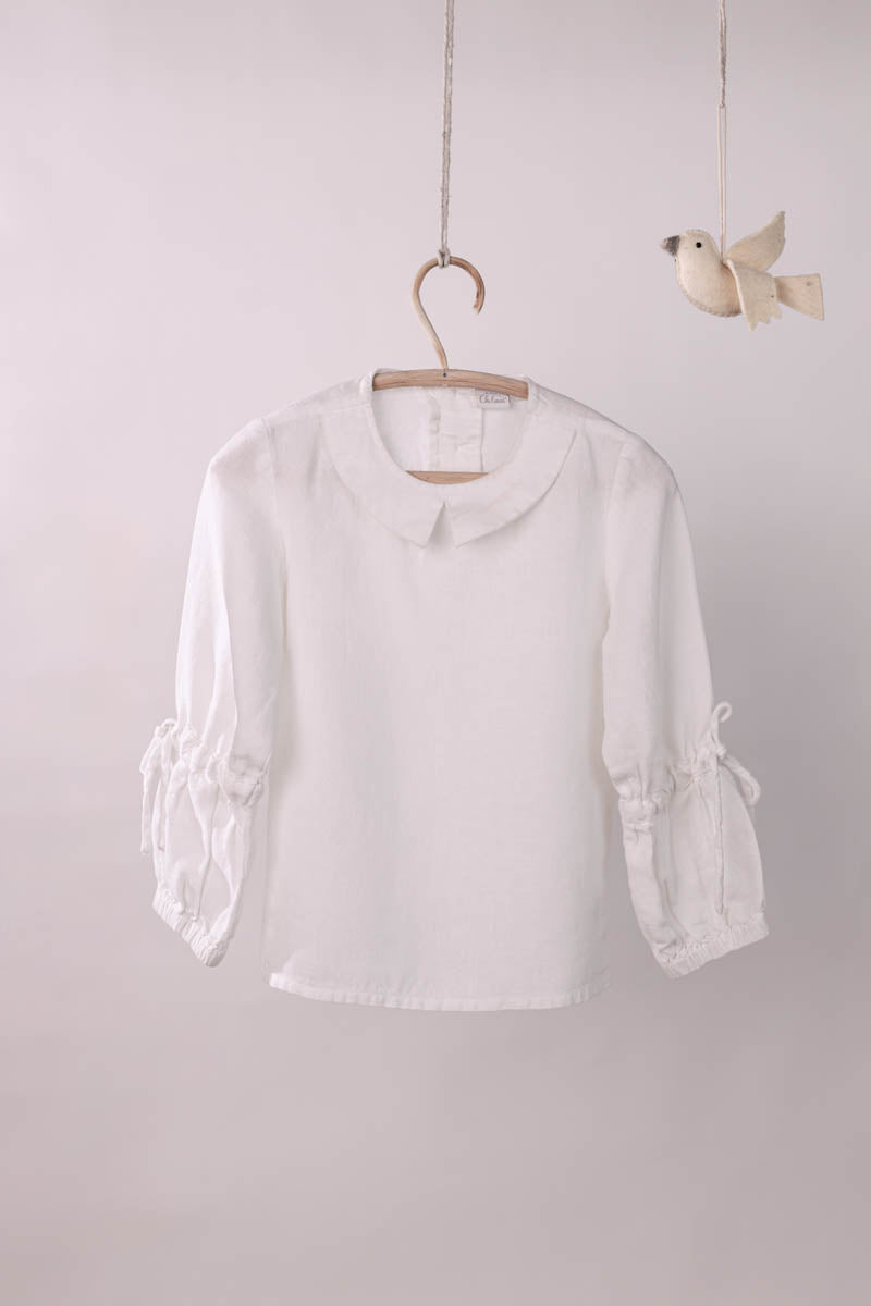 Suspender Skirt With Shirt Set - Chi Linen