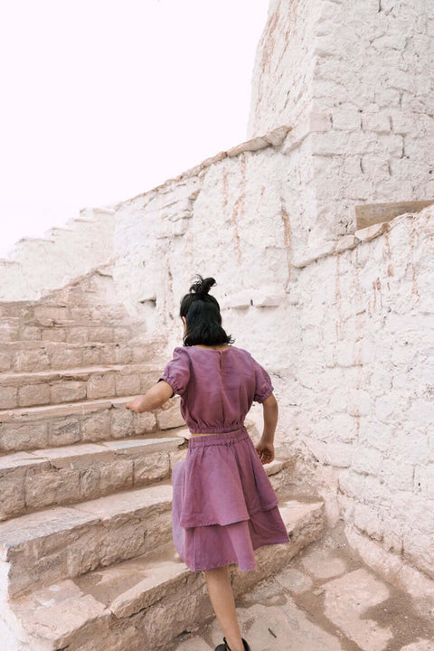 2 Layer play skirt and crop top set - Chi Linen