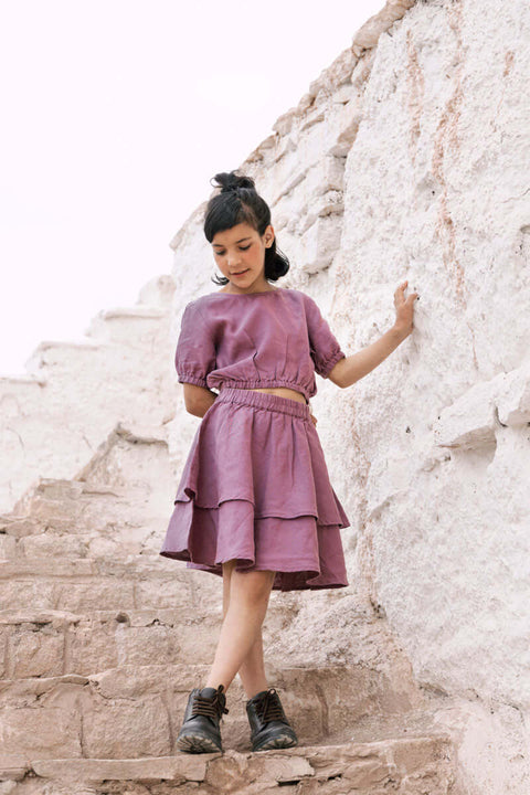 2 Layer play skirt and crop top set - Chi Linen