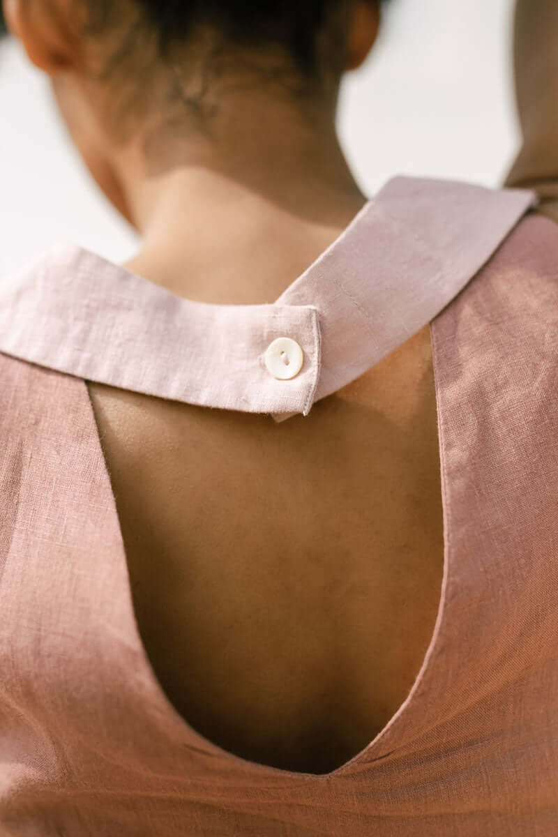 V-back top and high waisted trouser co-ords - Chi Linen
