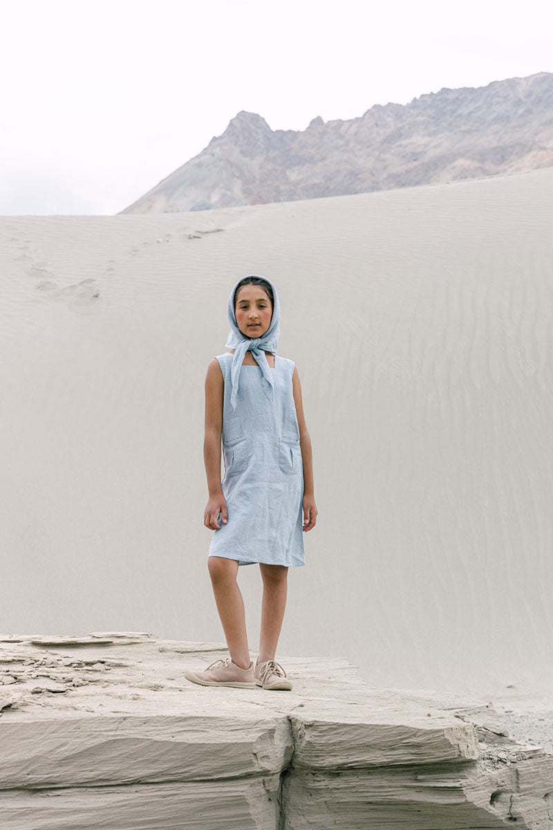 Two pocket tie up frock - Chi Linen