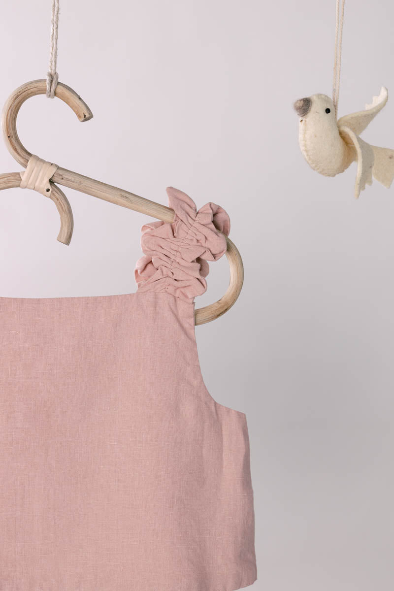Ribbon Ruffle Top - Chi Linen
