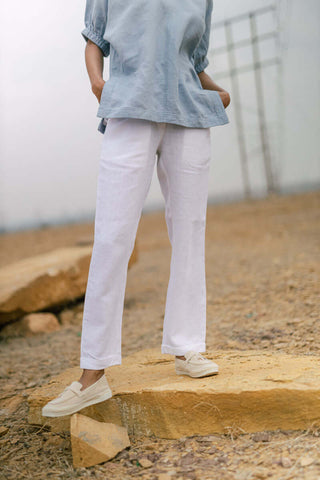 Regular trouser with turn up - Chi Linen