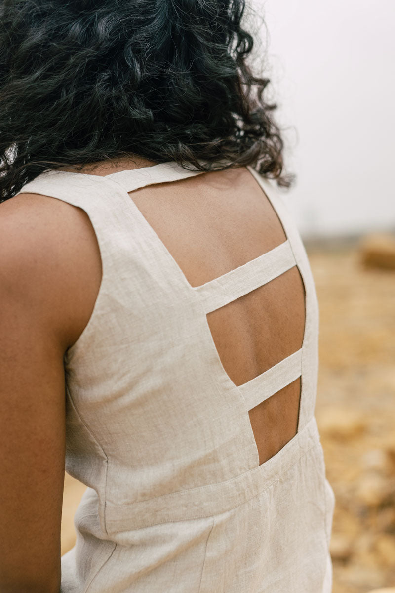Strappy back shift Dress - Chi Linen
