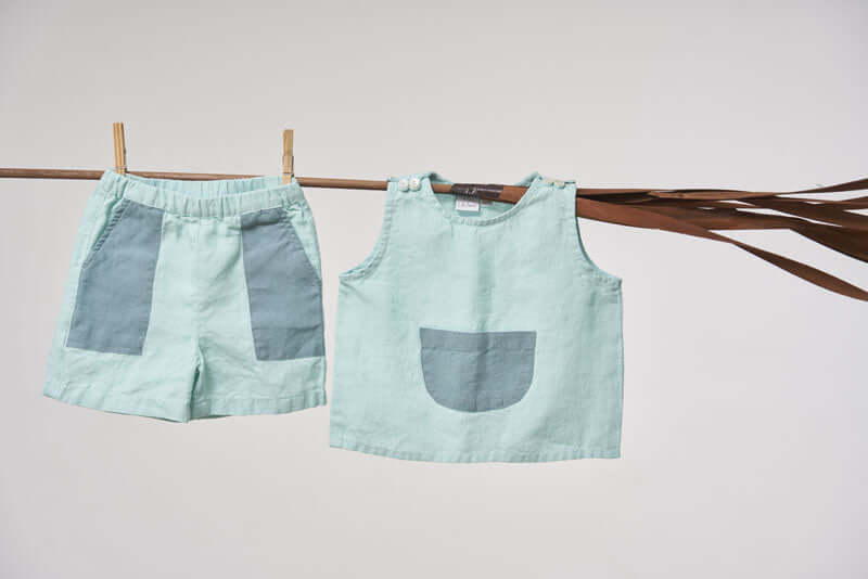 Patch Pocket Top & Bottom Set - Chi Linen
