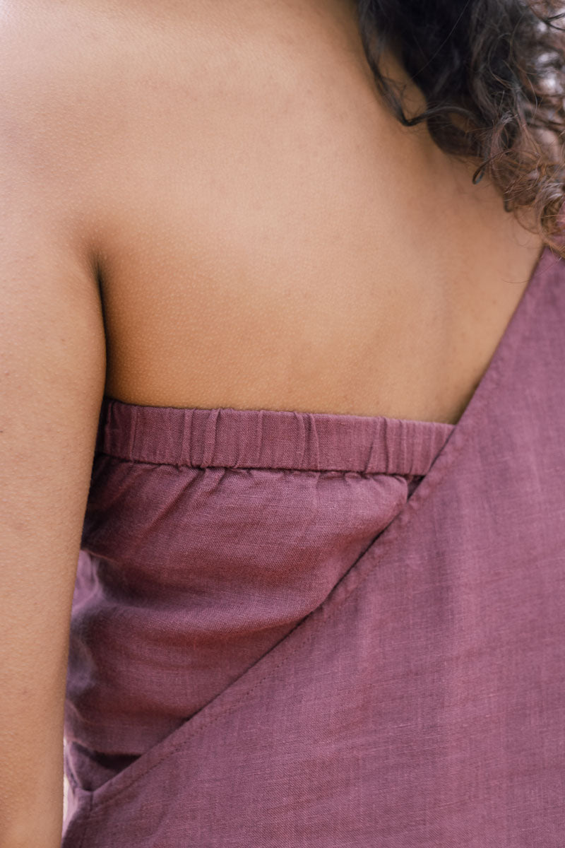 2 piece one shoulder dress - Chi Linen