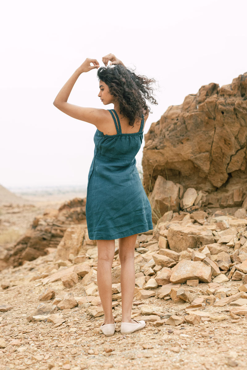 Braided Strap Dress - Chi Linen