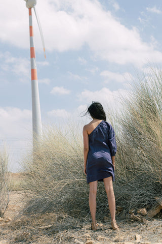 Classic one shoulder dress - Chi Linen