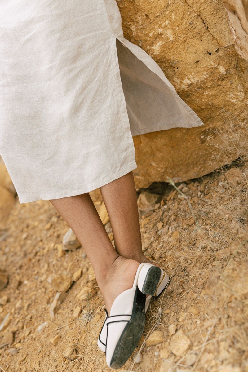 Strappy back shift Dress - Chi Linen