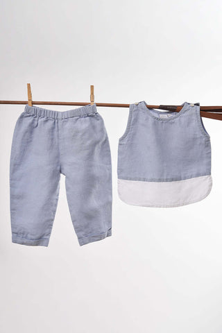 2 Colour Shirt & Trousers Set - Chi Linen