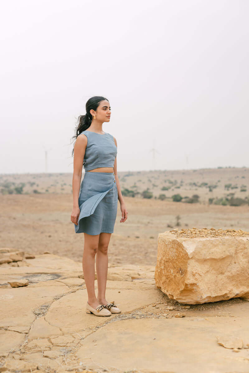 Double strap top with skirt co-ords - Chi Linen