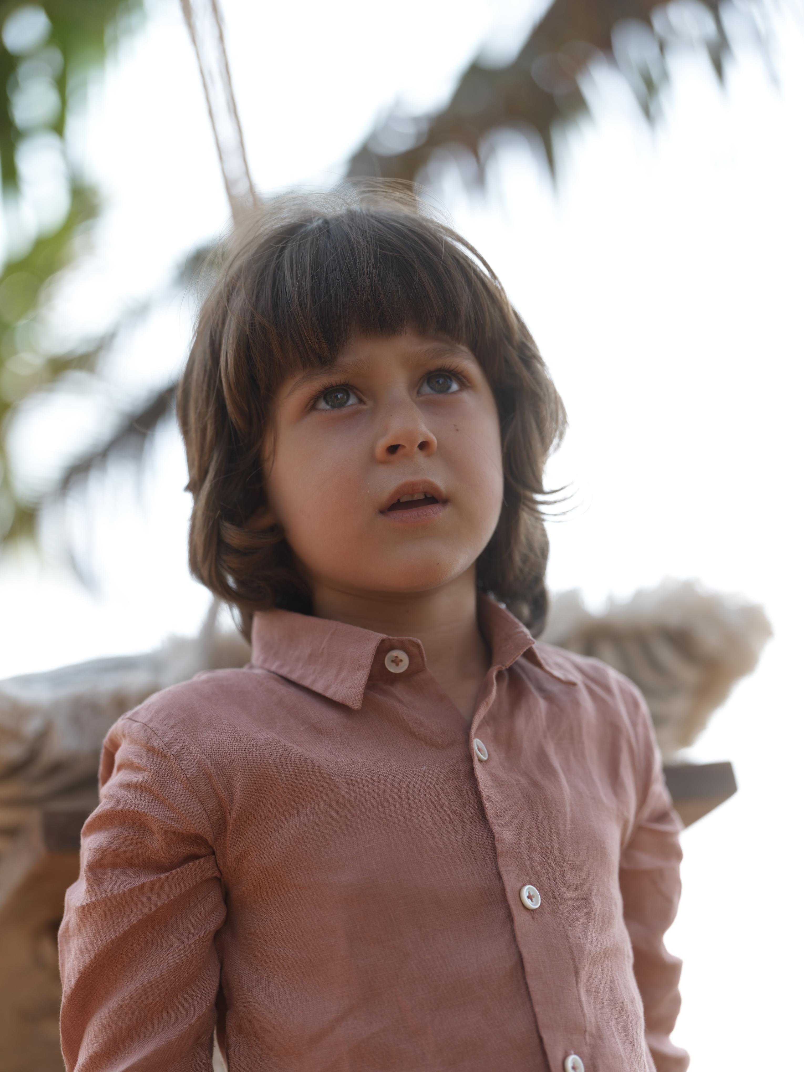 Boys Regular Collar Shirt Apricot