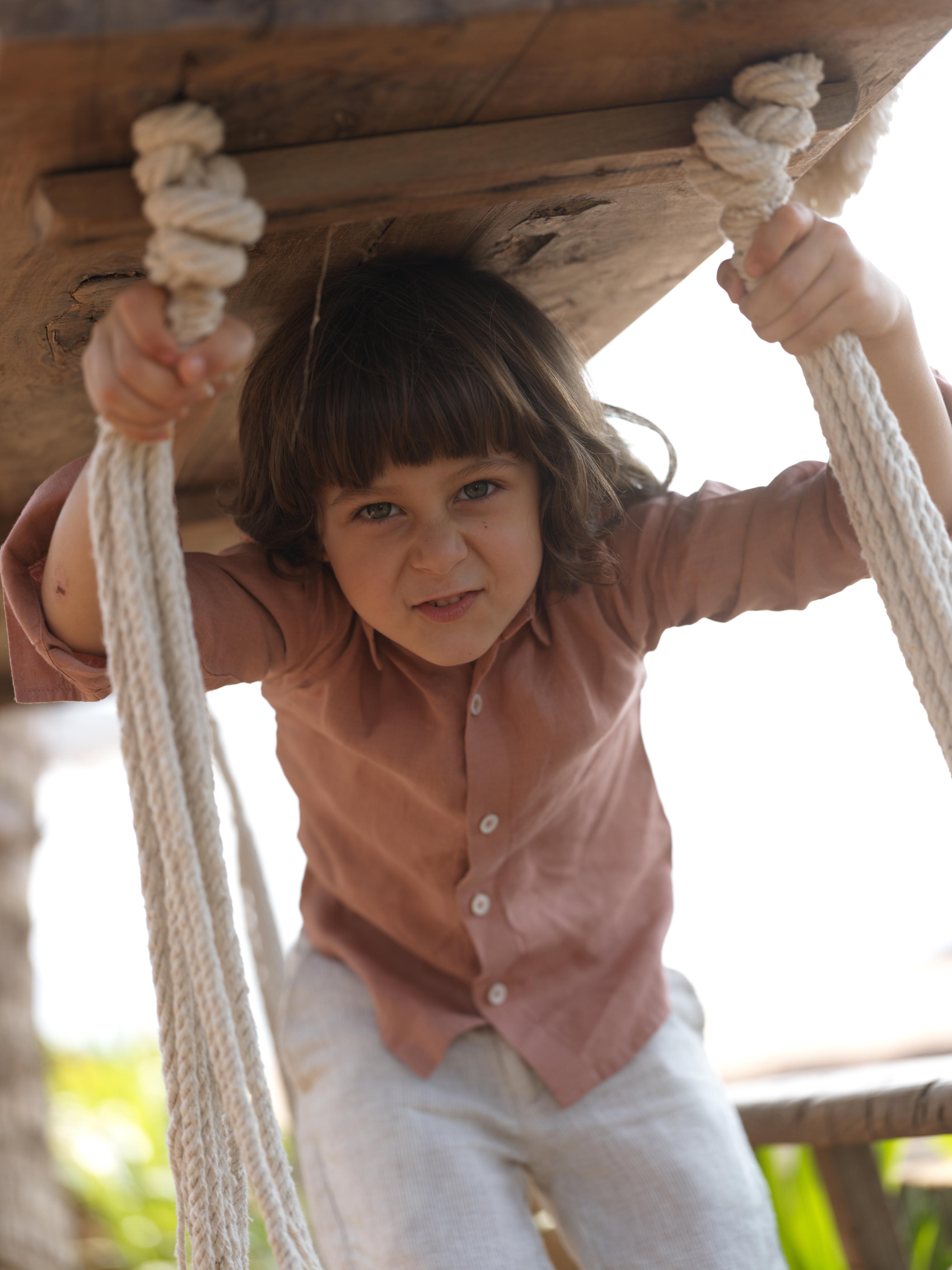 Boys Regular Collar Shirt Apricot