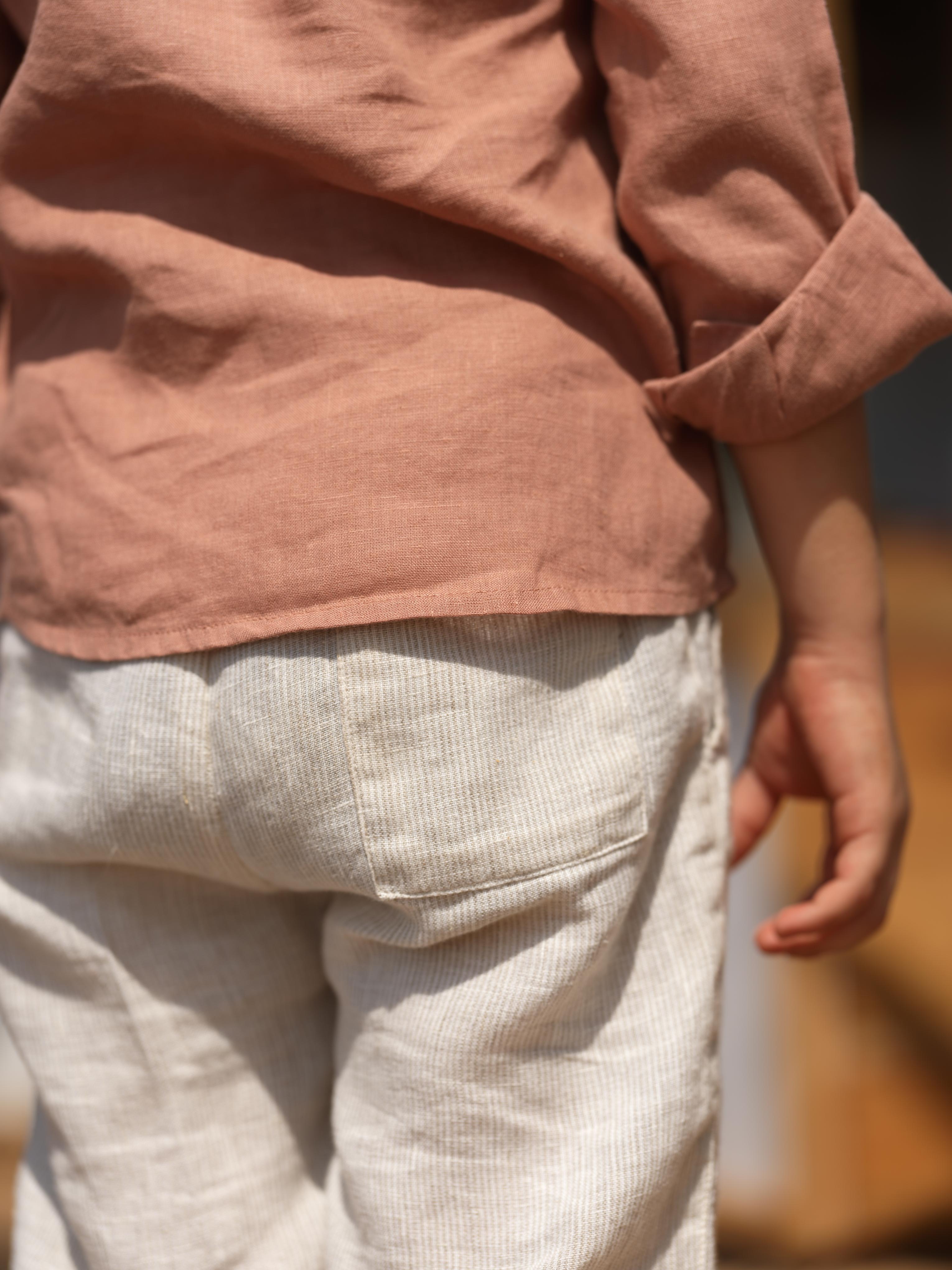 Boys Regular Collar Shirt Apricot