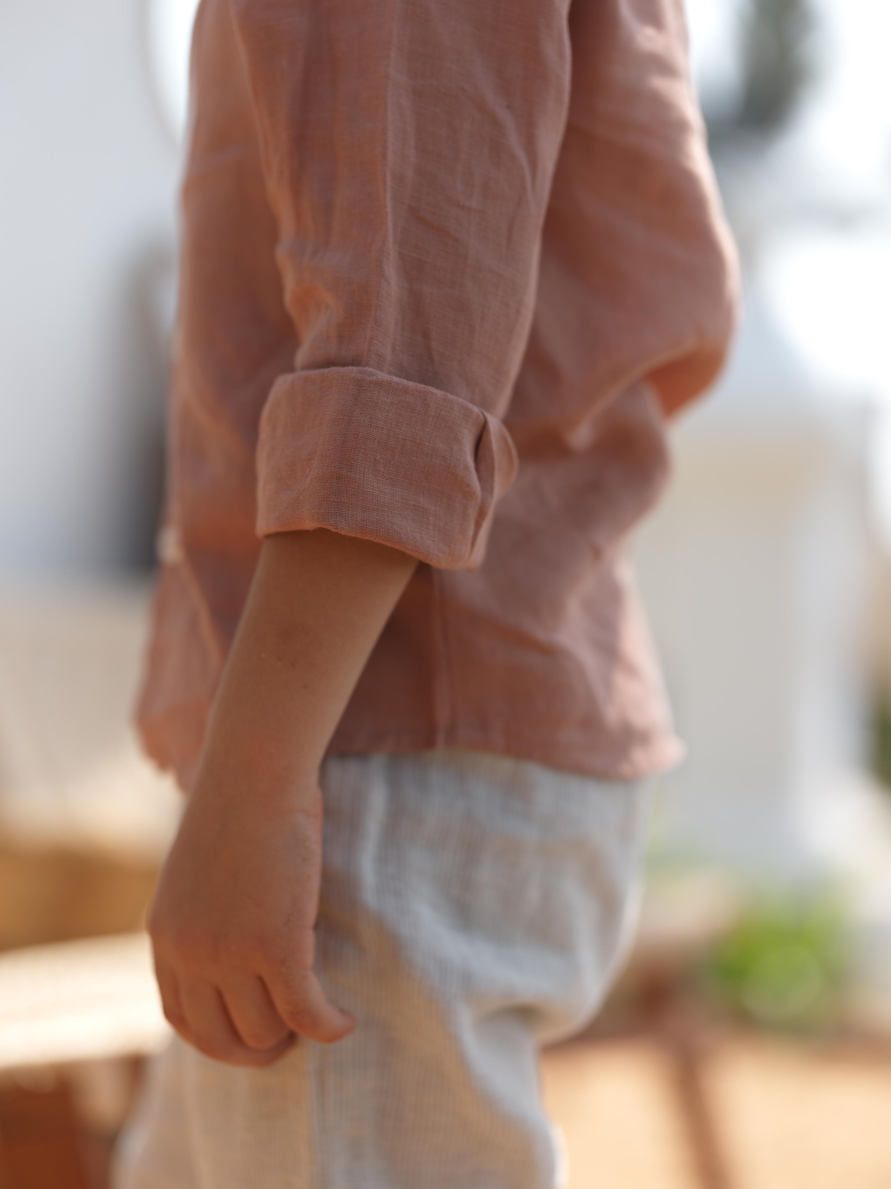 Boys Regular Collar Shirt Apricot