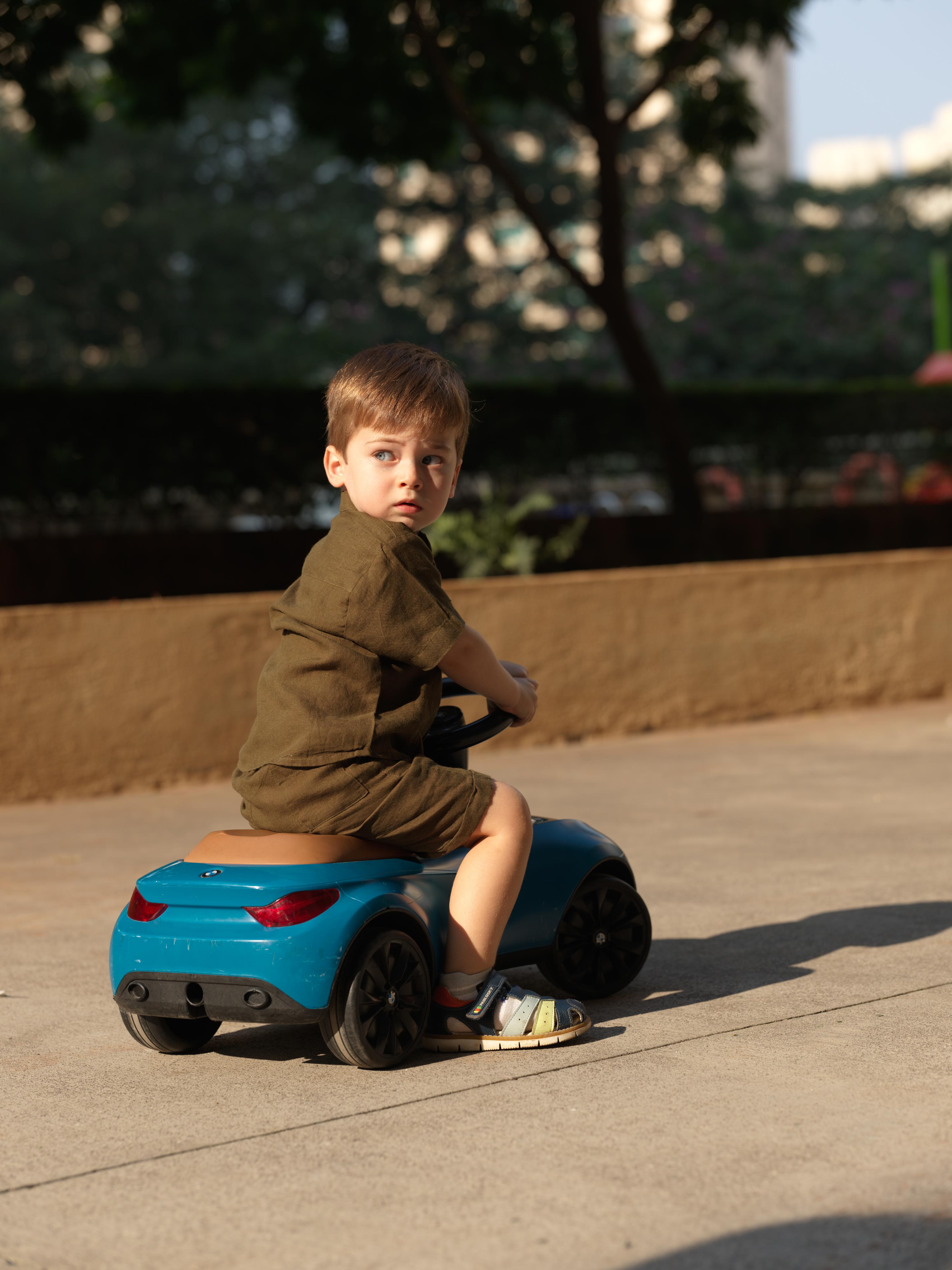 Boys Mandarin Collar Shirt & Shorts Co-Ord Army Green