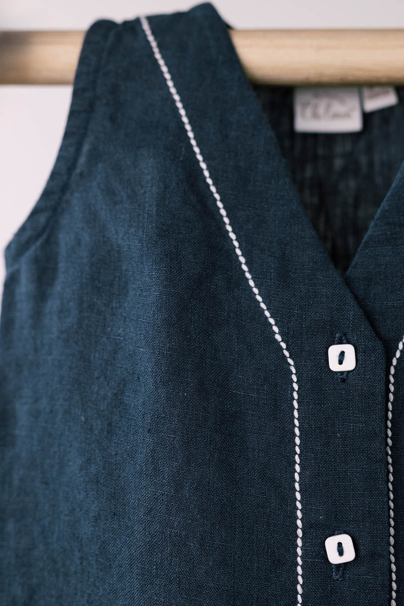V-Neck Detailed Frock - Chi Linen