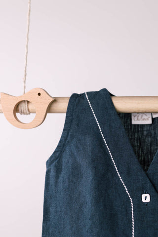 V-Neck Detailed Frock - Chi Linen