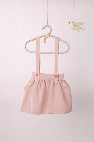 Suspender Skirt With Shirt Set - Chi Linen