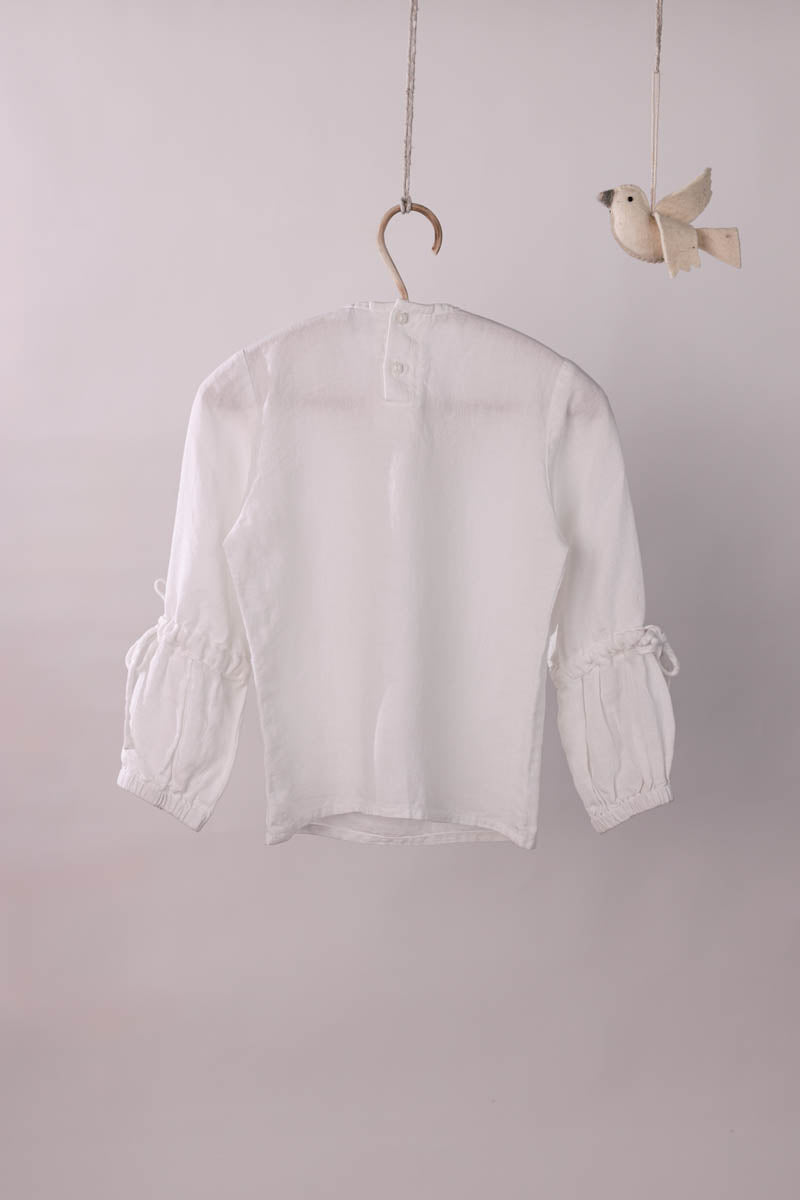 Suspender Skirt With Shirt Set - Chi Linen