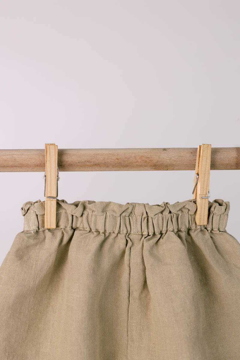 Linen Strap Ruffle Co-ords Set - Chi Linen
