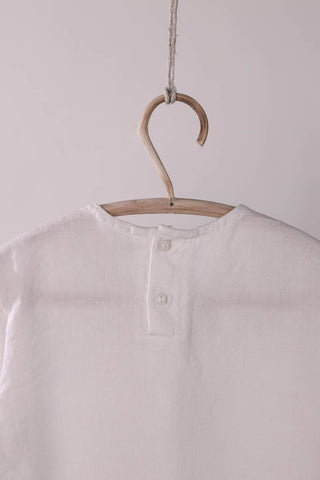 Suspender Skirt With Shirt Set - Chi Linen
