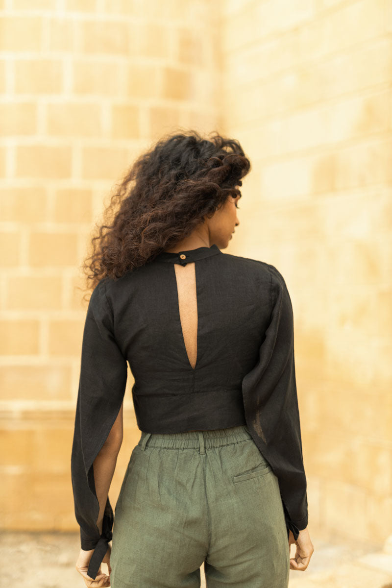 High neck top - Chi Linen
