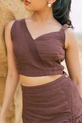 Drawstring skirt with bustier top - Chi Linen