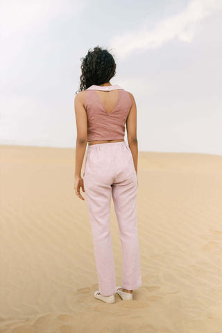 V-back top and high waisted trouser co-ords